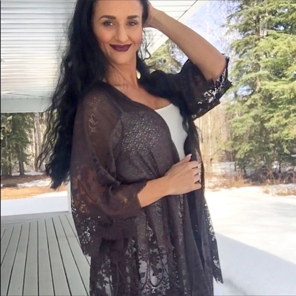 By Together Sweaters - NEW Beautiful elegant lace cardigan